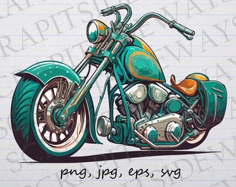 Motorcycle clipart vector graphic svg png jpg eps clipart hog vehicle chopper