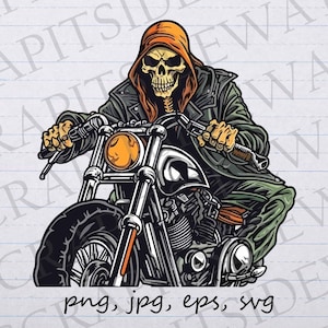 Skeleton Biker Clip Art Clipart Vektor Grafik svg png jpg eps, Skeleton Biker, Skelett auf einem Schwein
