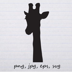 giraffe head silhouette clipart vector graphic Digital stamp svg png jpg eps african animal safari