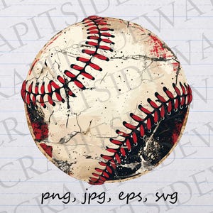 Grunge Baseball Clip Art Clipart Vektorgrafik svg png jpgeps, Sport, Base Ball, grungy Baseball, Vintage Baseball