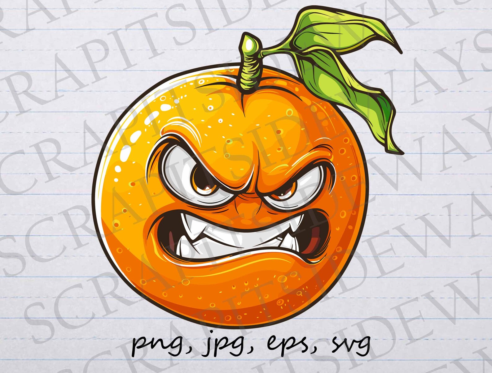 Angry Orange Clipart Vector Graphic Svg Png Jpg Eps Funny Food Funny ...
