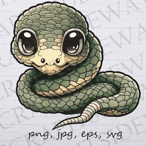 Cute baby snake clipart vector graphic svg png jpg eps t-shirt design sticker design