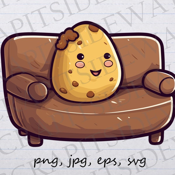 Couch potato clipart vector graphic svg png jpg eps funny food funny potato cute potato