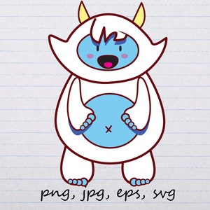 Yeti Abscheulich Schneemann Clipart Vektorgrafik svg png jpg eps Geburtstag Kinder Winter