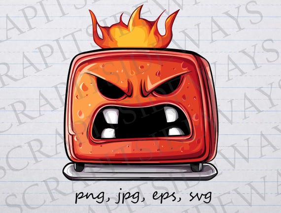 Sticker Angry Toaster Angry Toaster Clip Art Clipart Vector Graphic
