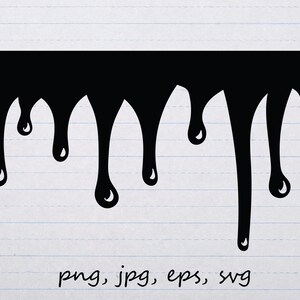 Paint drip border silhouette clipart vector graphic Digital stamp svg png jpg eps blood dripping