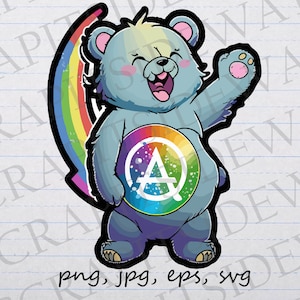 Anarchy bear clipart vector graphic svg png jpg eps cute anarchist cute protester