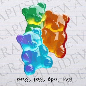 Gummy bears candy clip art clipart vector graphic svg png jpg eps, gummy candy, sweets, gummies