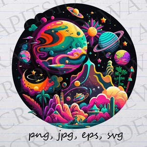Alien planet 2 clipart vector graphic svg png jpg eps outer space