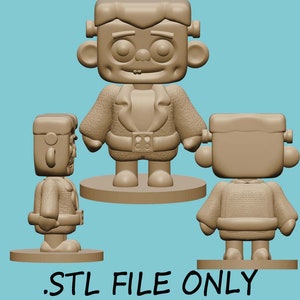 Cute Frankenstein Monster STL File ONLY, classic monster, Halloween, spooky, gothic, 3D printing file to paint, 3D print, kids 3D print file