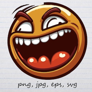 Laughing Maniac emoji clipart vector graphic svg png jpg eps evil emoji evil laugh