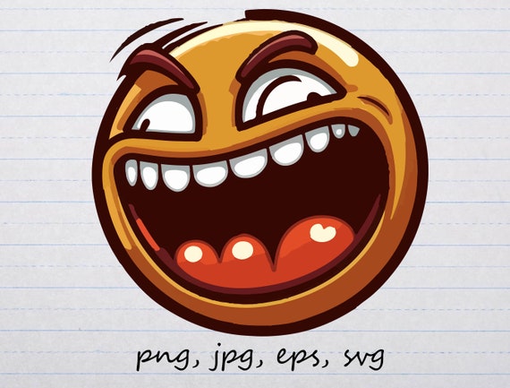 Laughing Maniac Emoji Clipart Vector Graphic Svg Png Jpg Eps Evil