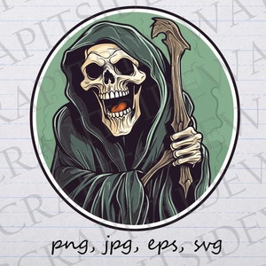 Death laughing grim reaper clipart vector graphic svg png jpg eps funny death