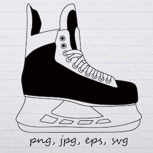 hockey skate skating silhouette clipart vector graphic Digital stamp svg png jpg eps ice skating