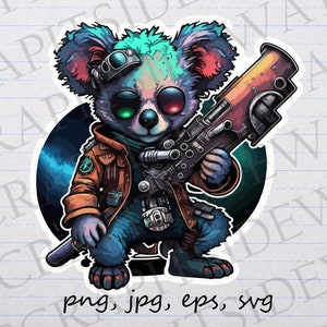 Space pirate koala clipart vector graphic svg png jpg eps space koala astronaut