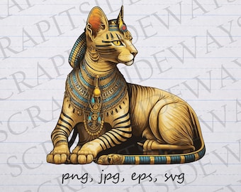 ツタンカーメン エジプトの猫 クリップアート ベクター グラフィック