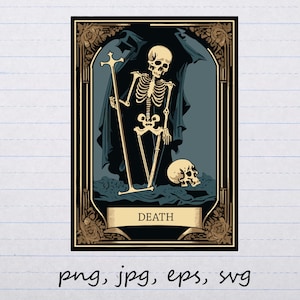 Tarot Karte Tod Vektorgrafik svg png jpg eps Clipart mystische Glückskarte