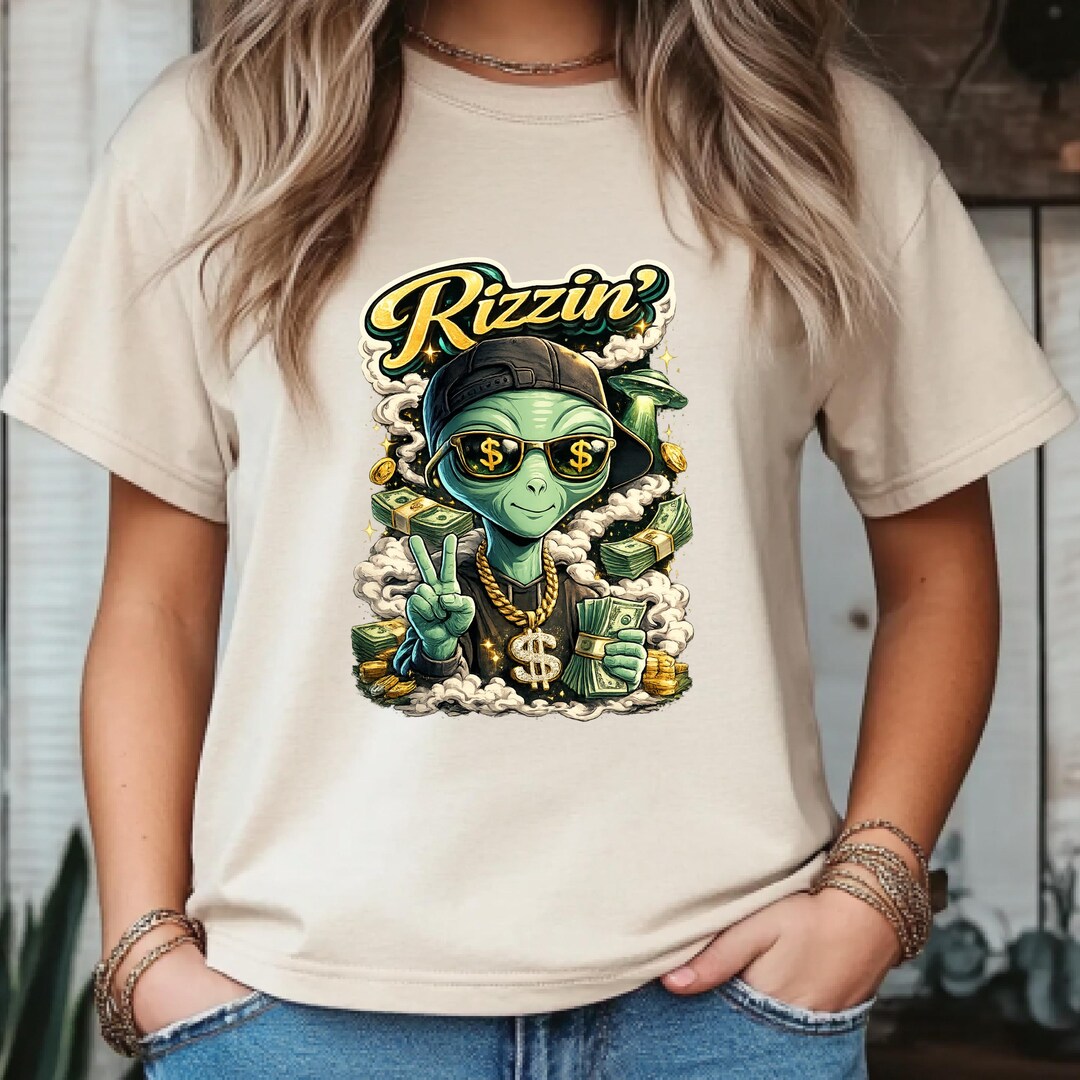 Alien Rizz Shirt, Rizzin Meme Tee, Viral Tiktok Graphic Shirt, Funny ...