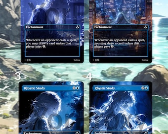 MTG Foil Proxy – Rhystic Study | Alt Art Custom Card