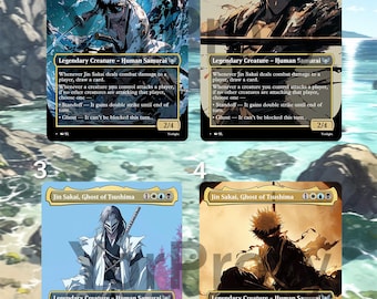MTG Foil Proxy – Jin Sakai, Ghost of Tsushima Commander | Alt Art Custom Card