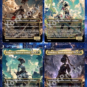 Può includere: Quattro carte collezionabili raffiguranti Anikthea, Hand of Erebos, una Creatura Incantesimo Leggendaria Demigod. Ogni carta presenta opere d'arte uniche a tema dark fantasy, testo di gioco e un punteggio di forza/resistenza di 4/4.