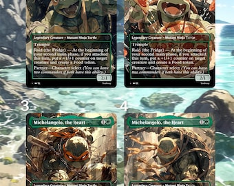 MTG Foil Proxy – Michelangelo, the Heart Commander | Alt Art Custom Card