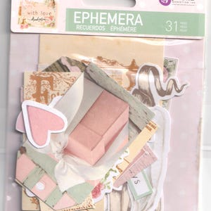 Prima Marketing "With Love" Collection Ephemera Bundle 56 Pcs W/ Foil Details / Paper