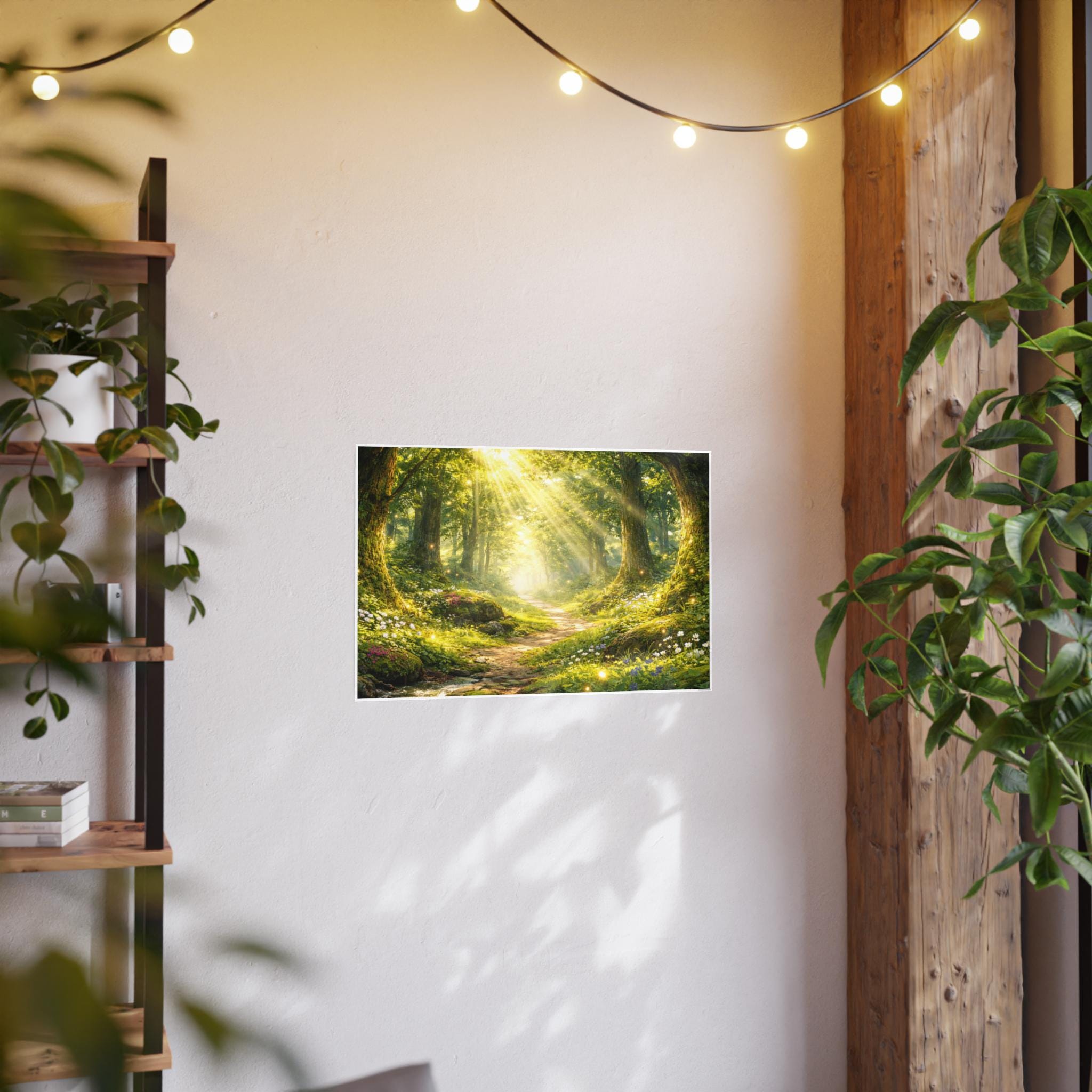 Enchanted Forest Wall Art – Magical Sunlight Nature Poster, Calm ...
