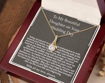 Wedding Day Gift for Daughter from Mother To Daughter on Her Wedding Day Necklace Bridal Keepsake Jewelry Something New for Bride Keepsake