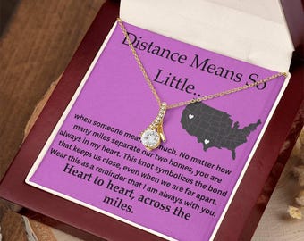 Girlfriend Going Away Gift Wife Deployment Gift Long Distance Relationship Necklace Thinking of You Gift for Her Two Homes One Heart Jewelry