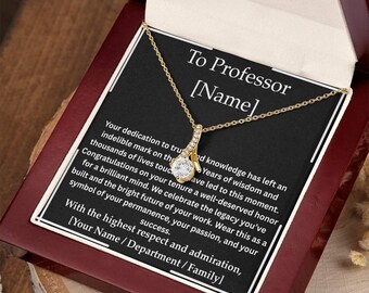 Tenured Professor Celebration Necklace Academic Achievement Jewelry Tenure Appointment Gift for Her Keepsake Faculty Promotion Gift teacher