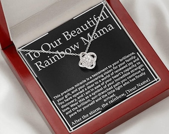 Rainbow Baby Gift for Mom Pregnancy After Loss Necklace Baby Shower Gift For daughter New Mama Friend Hope Wife Miracle Baby Keepsake