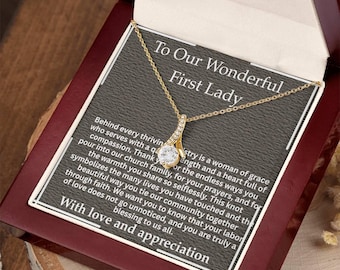 Pastor's Wife Appreciation Gift Ministry Wife Thank You Necklace First Lady Church Appreciation Jewelry Clergy Wife Keepsake Thankyou gift