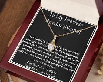 Cancer Survivor Last Chemo Gift Friend Necklace End of Treatment Celebration Jewelry Brave Wife Cancer Free Keepsake For Daughter Sister