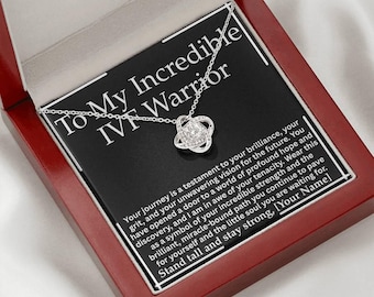 IVF Warrior Gift for Her Infertility Journey Necklace Success Gift Embryo Transfer Milestone Daughter Gift for Wife Support gift for friend