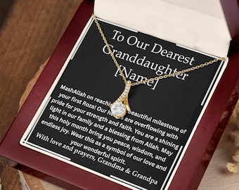 First Roza Gift for Granddaughter Ramadan Necklace Grandchild Keepsake First Fasting Gift Jewelry Blessed Ramadan Muslim Granddaughter Gift