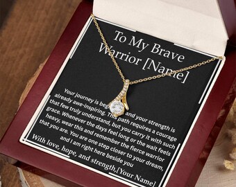 IVF Journey Gift Necklace Starting the Journey Gift Personalized Jewelry Infertility Support Brave Mama IVF Transfer Gift Strength and Hope