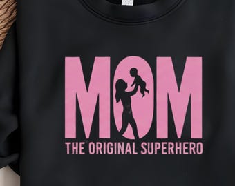Sweat super-héros original pour maman, chemise maman rose rétro, cadeau fête des mères de sa fille et son fils