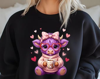 Sweat Saint-Valentin amoureux des vaches, cadeau amoureux des vaches, chemise Saint Valentin, sweat vache, pull Saint Valentin, pull vache Saint-Valentin