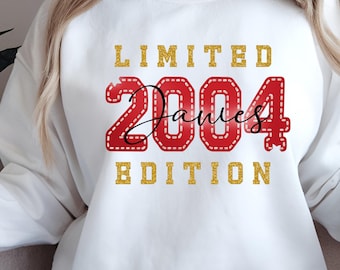 Chemise personnalisée en édition limitée pour femme de 2004, cadeau d'anniversaire pour femme 2004, t-shirt vintage année 2004, sweat-shirt né en 2004
