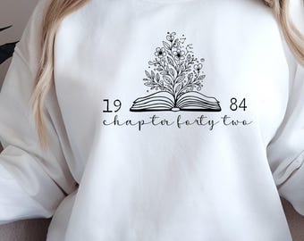 Chemise chapitre quarante et un, cadeau 41e anniversaire pour femme, chemise personnalisée année de naissance 1985, sweat-shirt à fleurs pour amoureux des livres, t-shirt d'anniversaire personnalisé