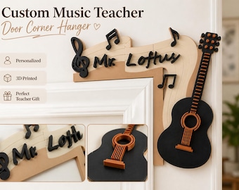 Personalized Music Teacher Door Corner Sign, Custom Music Classroom Decor, Orchestra Teacher Name Sign, Teacher Appreciation Gift