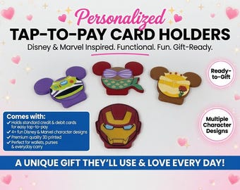 Personalized Tap-to-Pay Card Holder | 3D Printed Credit Card Case | Character Inspired Gift | Wallet & Purse Card Holder