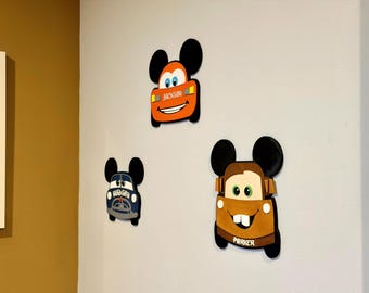 Tabliczka z imieniem postaci inspirowana filmem Disney Pixar XL | Spersonalizowana trójwymiarowa tabliczka ścienna | Tabliczka na drzwi pokoju dziecięcego 25 cm | Wytłoczony nadruk 3D | Spersonalizowany prezent