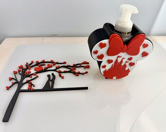 Valentinstag Dekor-Set | 3D gedrucktes Herz Türschild & Seifenspender