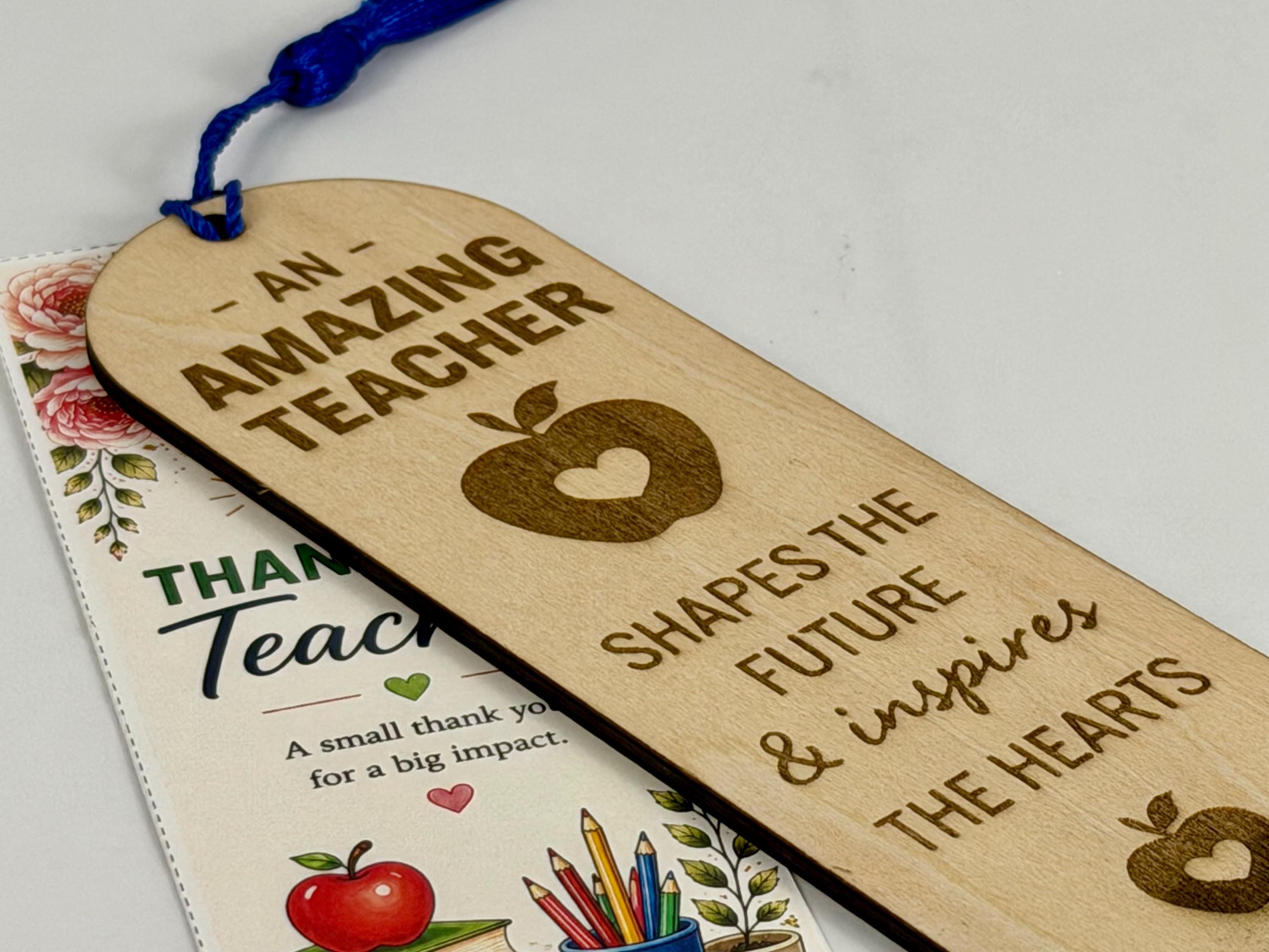Personalized Teacher Bookmark Gift | Engraved Wooden Bookmark With ...