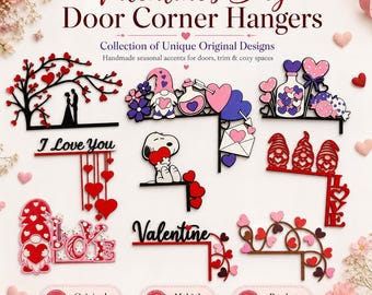 Valentine's Day Door Corner Hanger Set | 3D Printed Decor