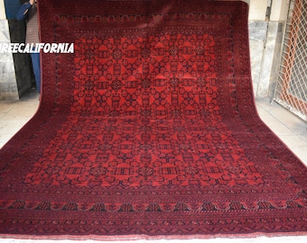 Handgeknüpfter Wollteppich | Vintage Khall Mohammadi Buchara Teppich | Wohnzimmer Dekor