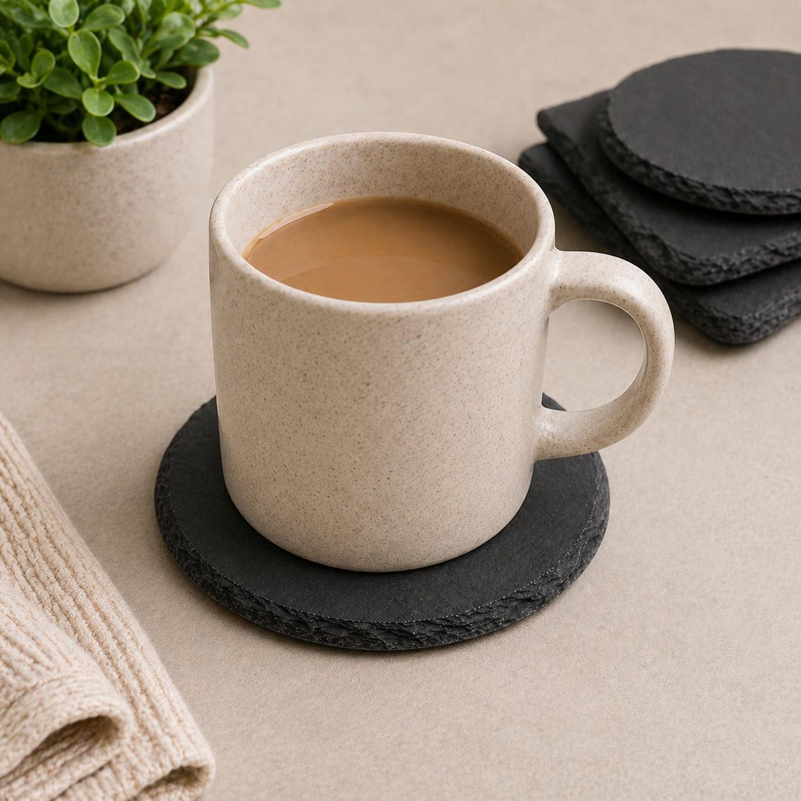 Personalised Tea Slate Coaster, Custom Name Engraved Drinks Mat, Tea ...