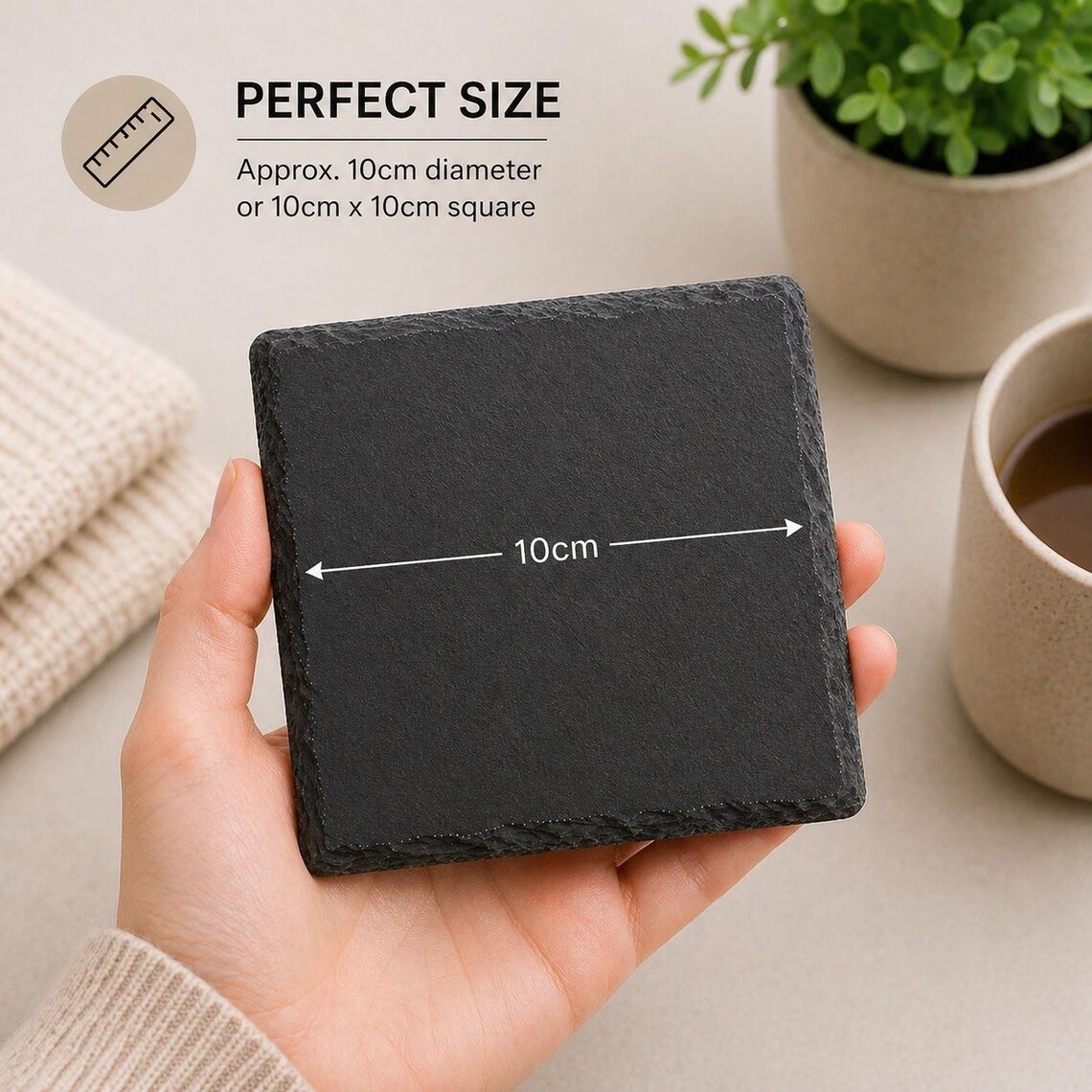 Personalised Tea Slate Coaster, Custom Name Engraved Drinks Mat, Tea ...